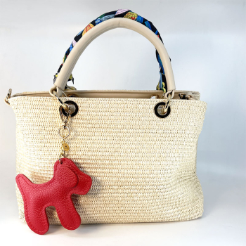 Trixi Gronau Bag Charm Taschenanhaenger Doggy xl Leder rot style